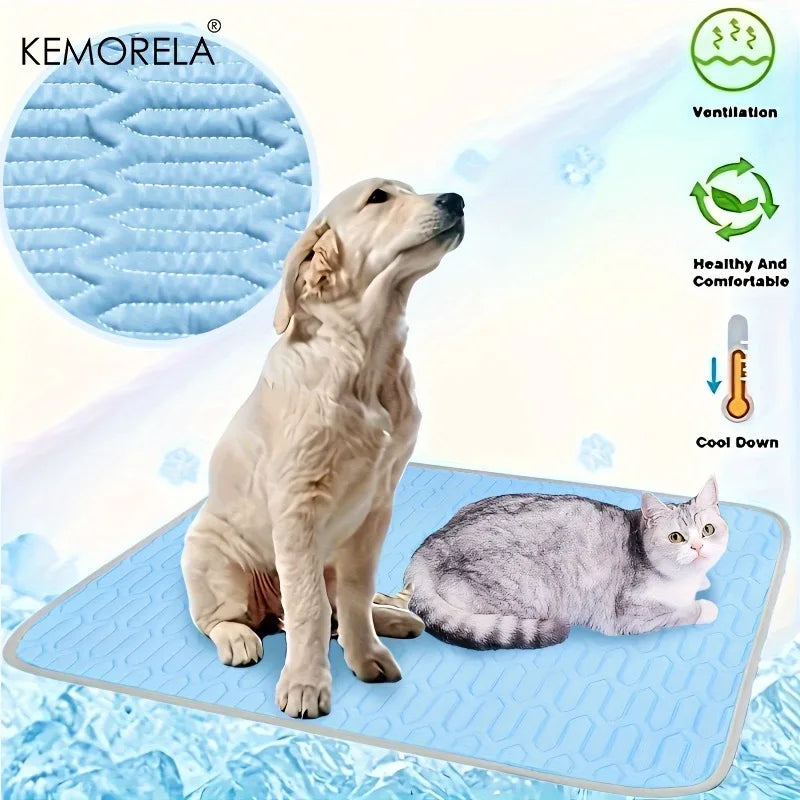2025 Upgraded Ice-Cool Pet Cooling Mat – Sweat-Absorbent Summer Bed for Small, Medium & Large Pets (4 Sizes Available)