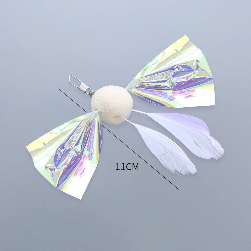 Plush Feather Bird Replacement Head for Cat Stick – Interactive Magic Wand with Bell