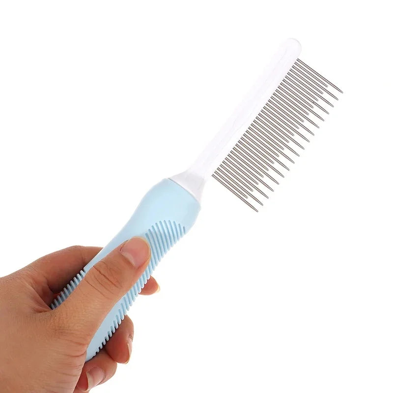 Poodle Detangling Pet Comb with Long & Short Stainless Steel Teeth