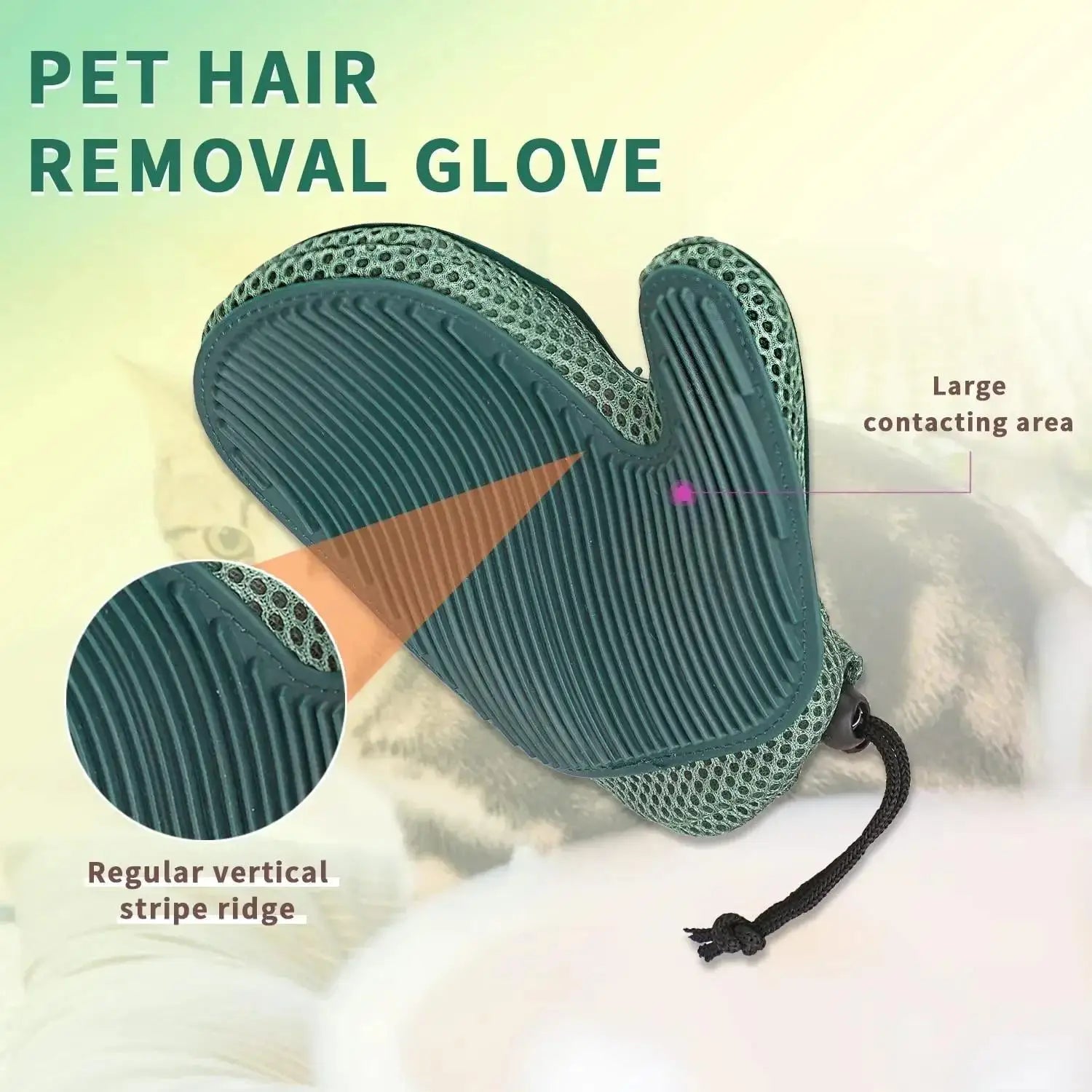 2-in-1 Cat Hair Glove & Pet Fur Remover – Grooming Glove Brush for Shedding