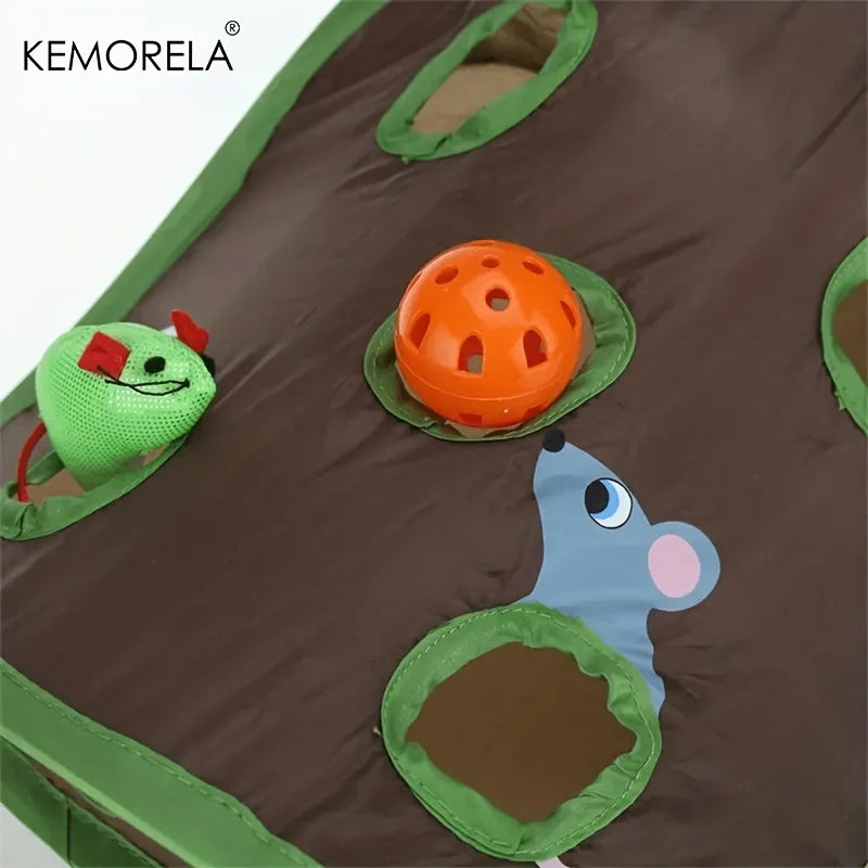 Hide & Seek 9-Hole Cat Toy – Foldable Tunnel Game