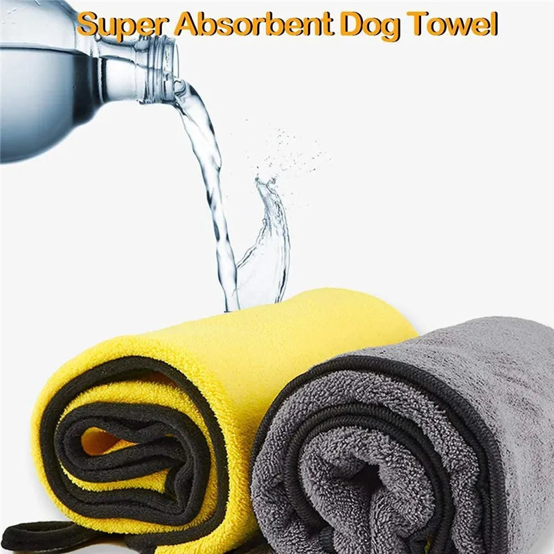 Pet Bath Towel Soft Microfiber Absorbent Dog Towel Puppy Cat Wash Cleaning Cloth Miniature Puppy Pet Products