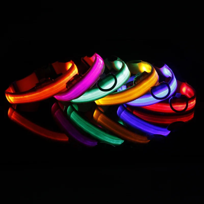 LED Dog Collar Light – USB Rechargeable/Battery Night Safety Glow Collar for Dogs & Puppies, Anti-Lost Pet Accessory