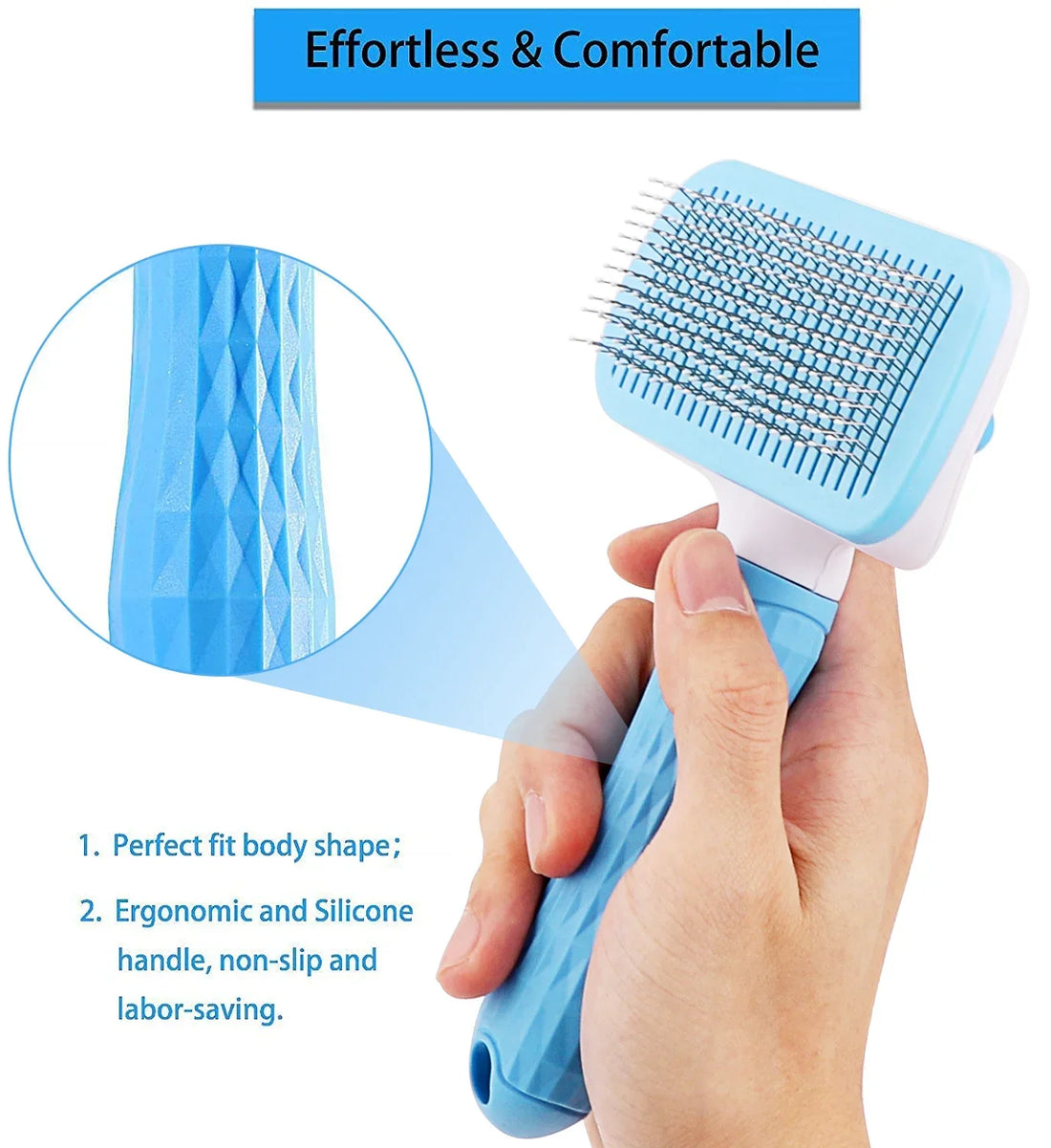 Pet Hair Remover Brush 🐾 Grooming Comb for Long-Haired Dogs & Cats
