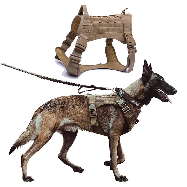 Tactical Dog Harness, Leash & Collar Set – Adjustable Military Pet Vest for Medium & Large Dogs