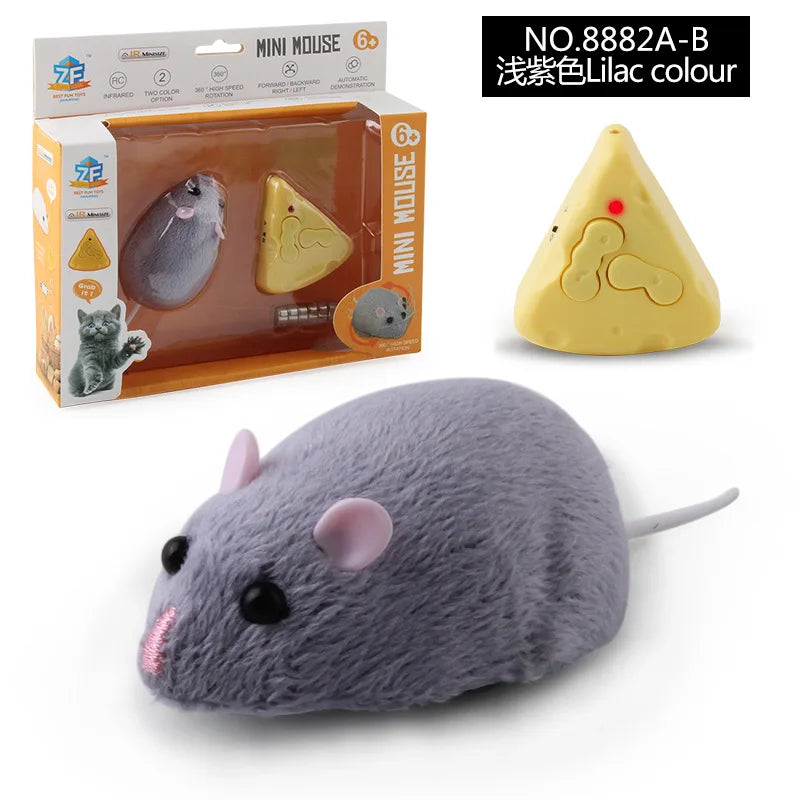Electric RC Mouse Cat Toy – Remote Control Infrared Moving Rat for Interactive Pet Play & Pranks