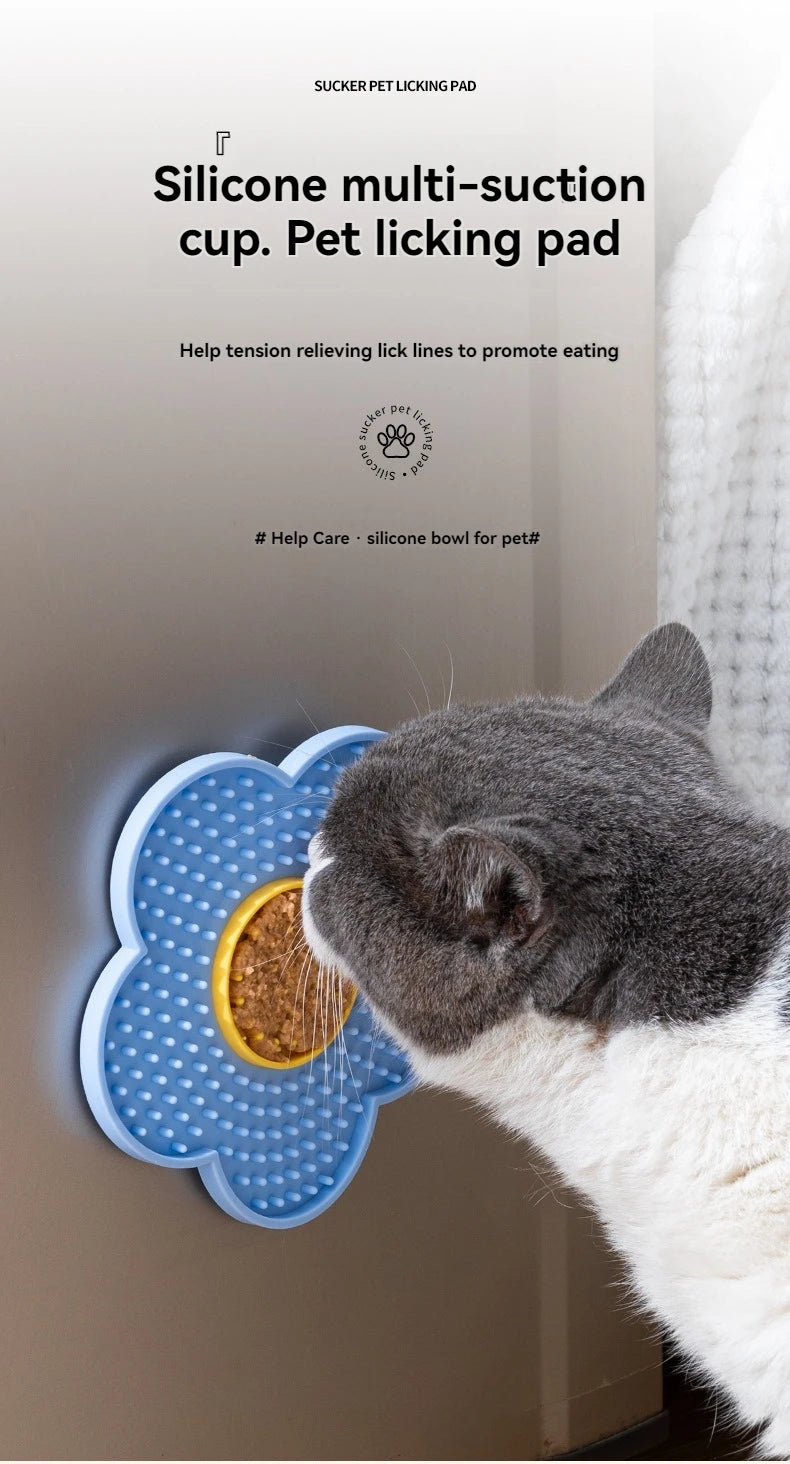 🌼 Pet Supplies Cat & Dog Licking Pad – Pentagram & Sunflower Silicone Slow Feeder Mat