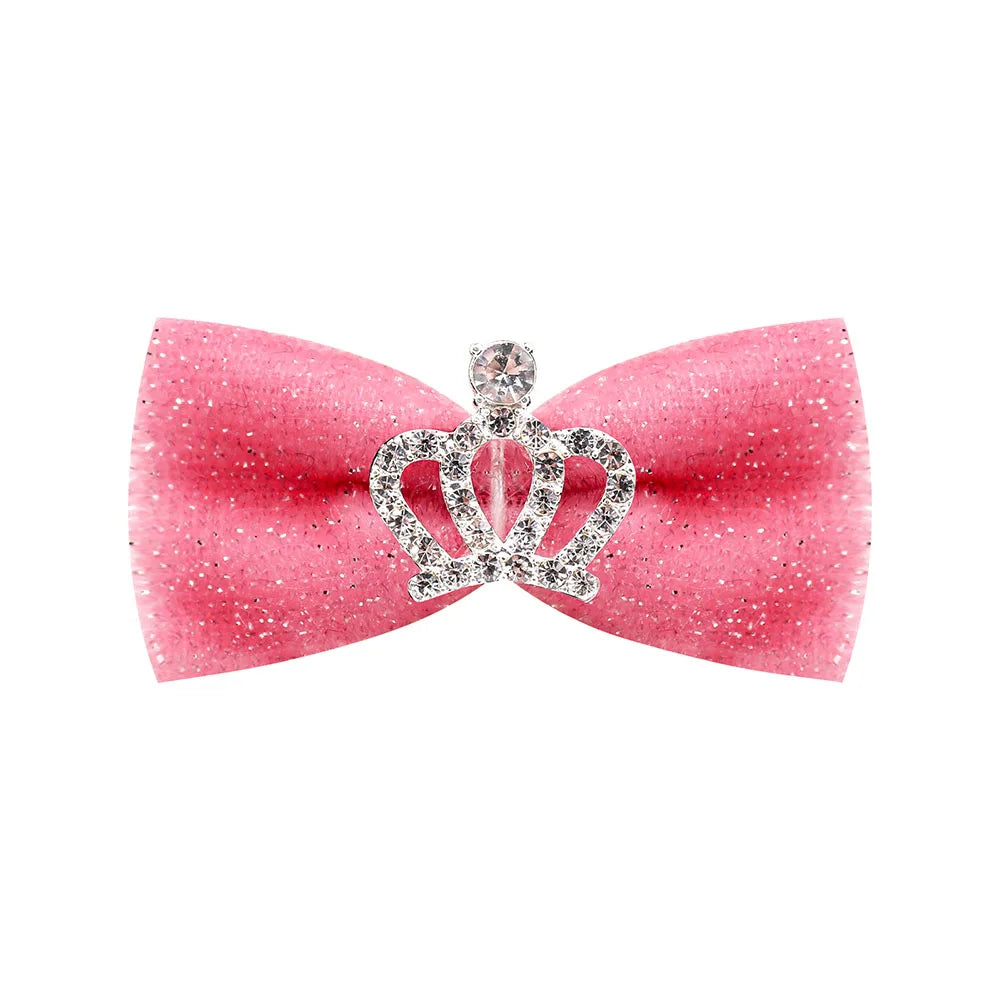 Dog Hair Clips 👑 Crystal Crown & Bow Set – 10PCS Pet Grooming Accesso