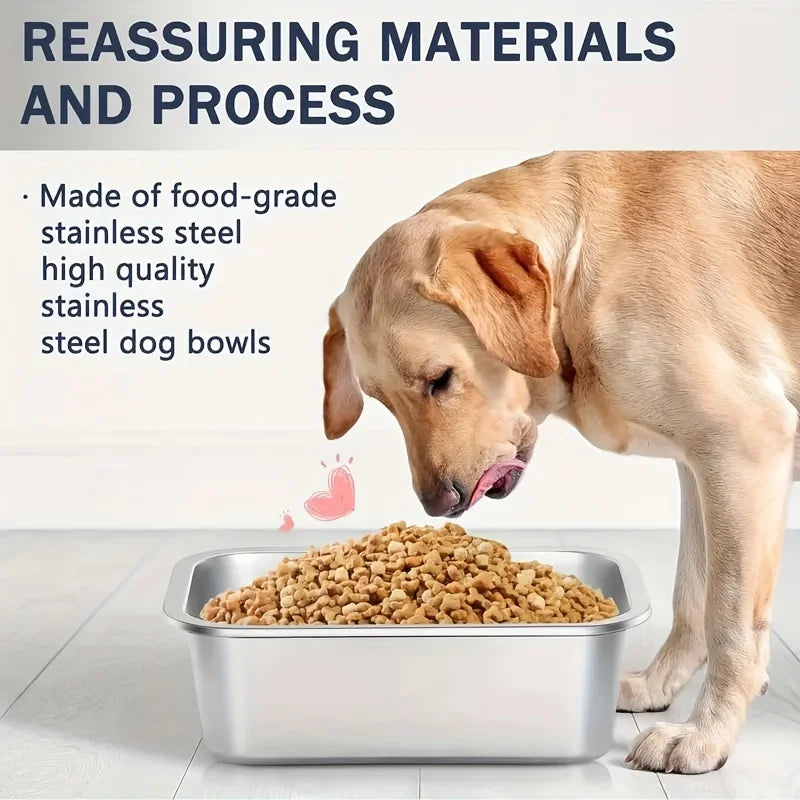 KEMORELA Stainless Steel Dog Bowl - 3.2L & 4.7L Large Capacity Anti-Overturning Pet Food & Water Bowl for Small & Large Dogs
