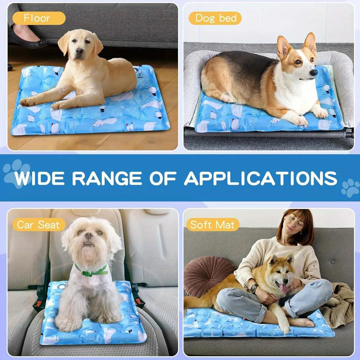 Waterproof Pet Cooling Pad – Dry Ice or Water-Filled Cool Mat for Dogs & Cats
