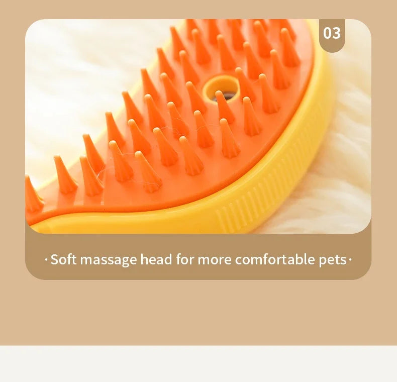 🐱 Spray Cat Brush 3-in-1 – Steamy Electric Dog & Cat Grooming Comb with Hair Removal & Massage