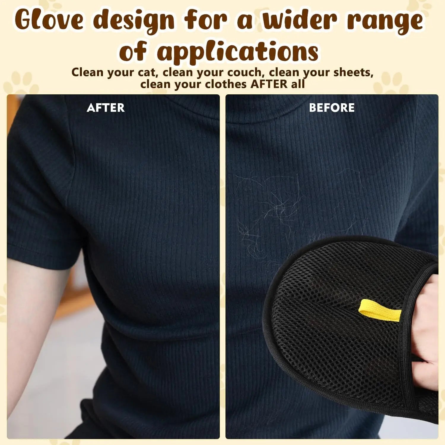 1/2PCS Double-Sided Pet Hair Remover Glove – Reusable Fur Magnet Glove for Cats, Dogs, Carpets & Sofas