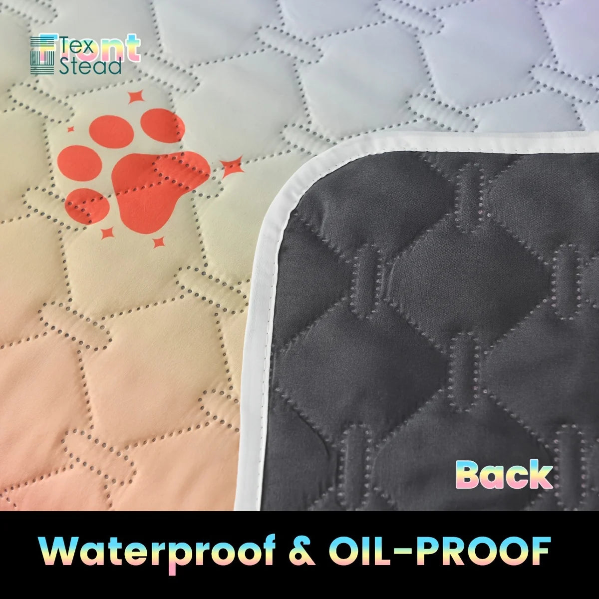Anti-Leakage Reversible Dog Bed Cover – Washable Paw Print Camping & Changing Pad for Pets & Kids