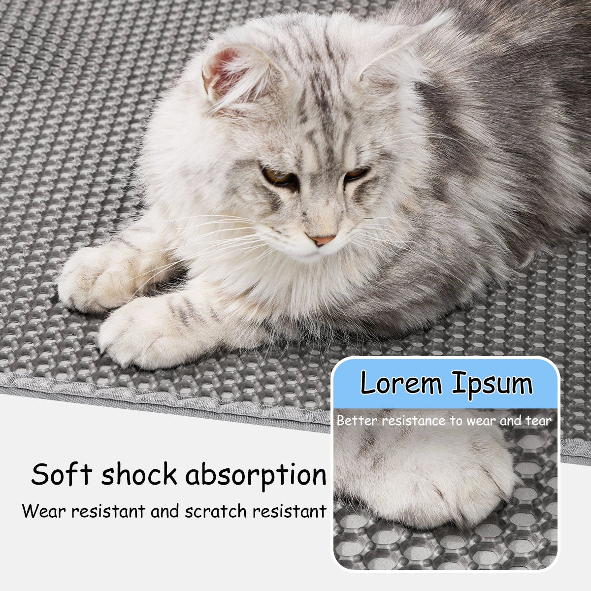 60x90cm Waterproof Double Layer Cat Litter Mat – Washable, Non-Slip Pet Toilet Mat for Litter Box Cleaning