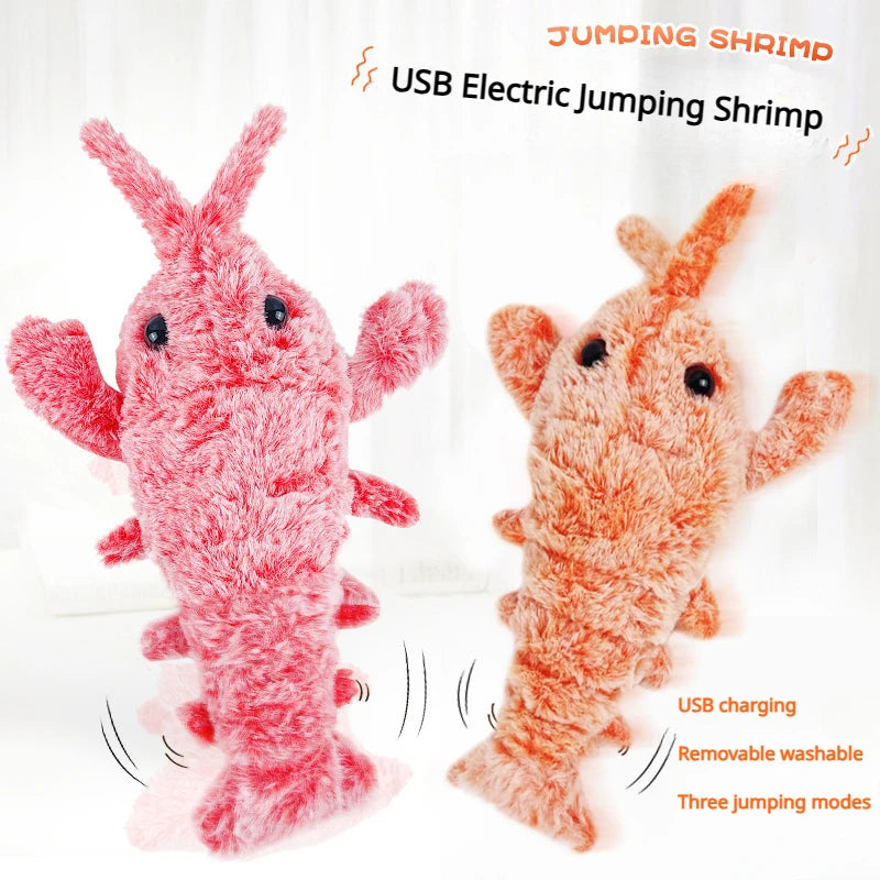 Electric Lobster Cat Toy – USB Rechargeable Interactive Jumping Shrimp Plush for Cats and Dogs, Pet Teasing Toy