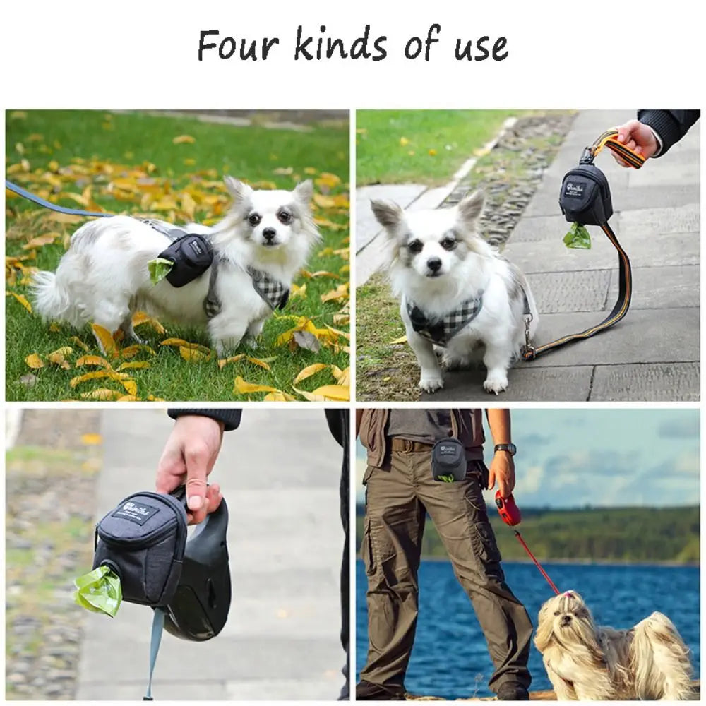 Portable Dog Training Treat Pouch – Outdoor Dog Snack Bag with Waist Strap & Poop Bag Holder
