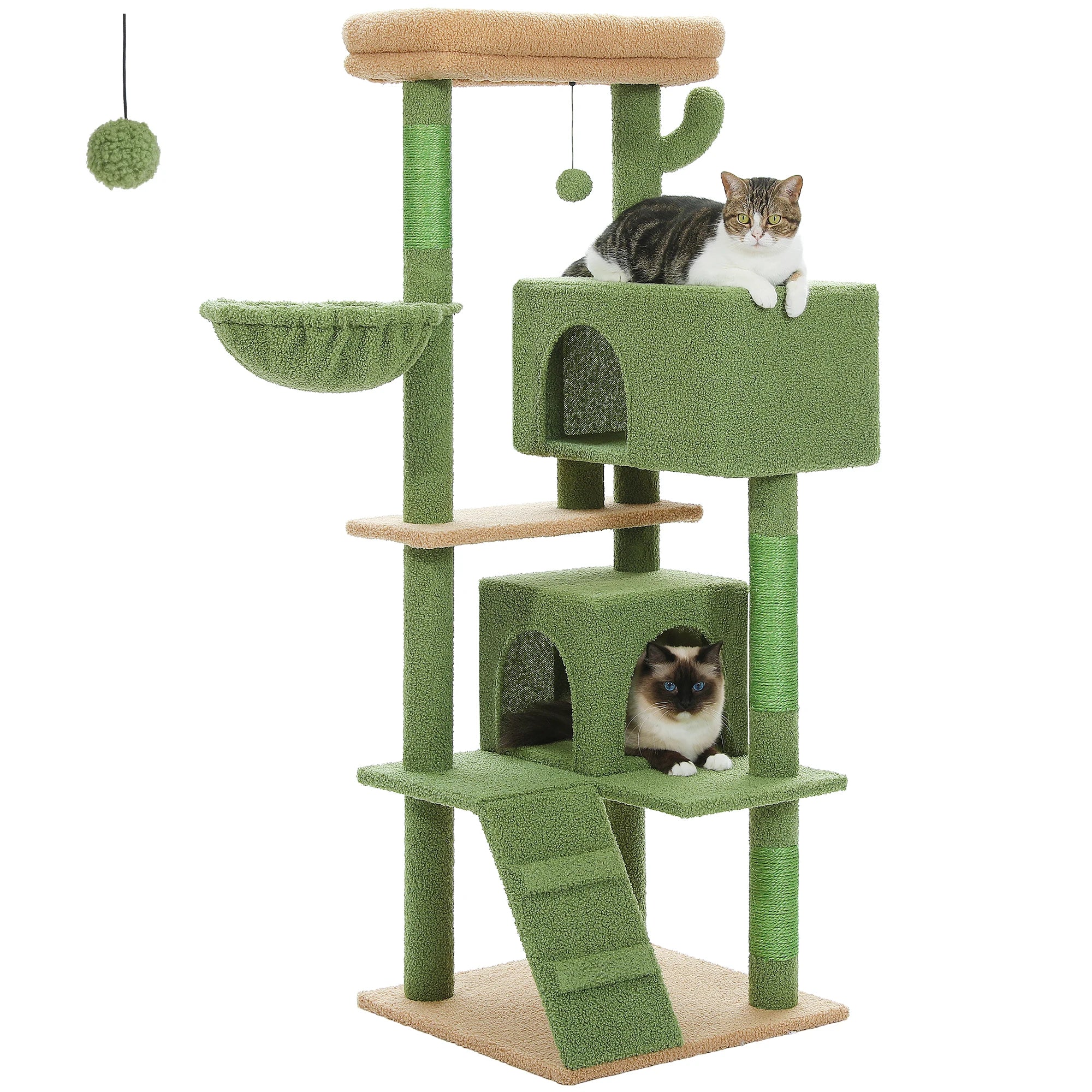 🐾 Cat Tree Tower Condo – Plush Perch, Hammock & Sisal Scratching Posts