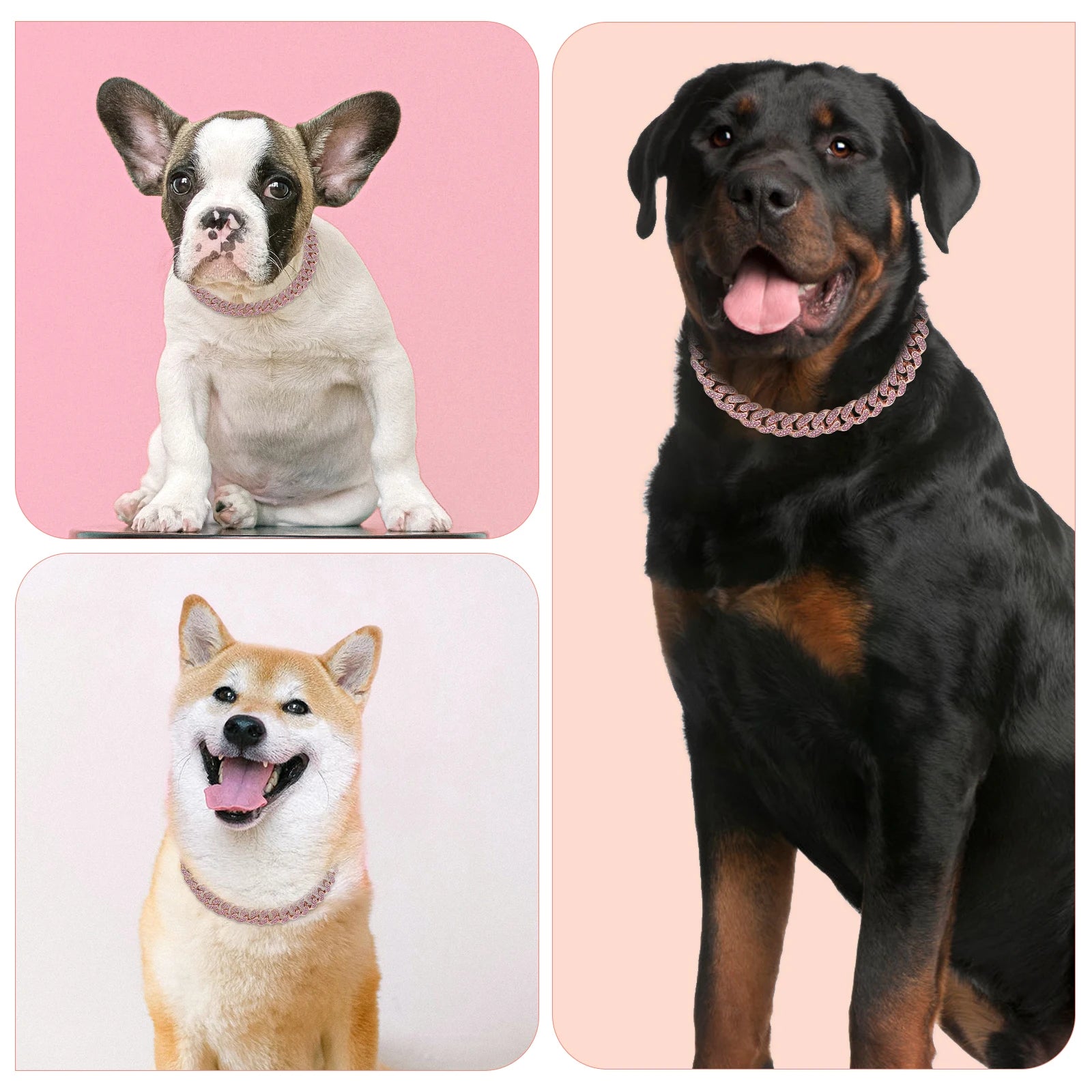 Diamond Cuban Link Dog Chain – Metal Pet Necklace for Dogs & Cats