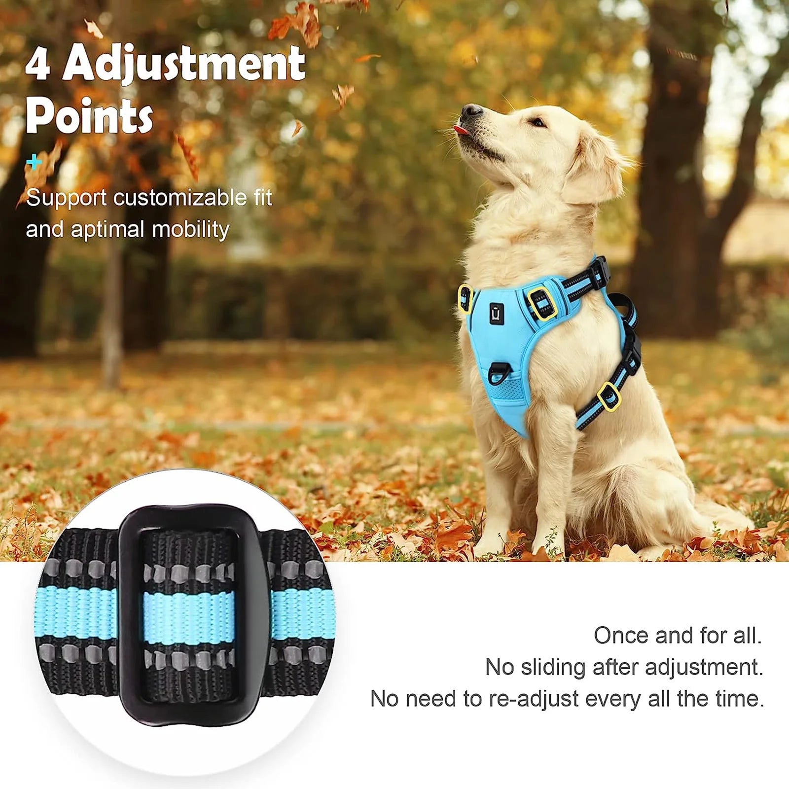 🐾 No Pull Dog Harness – Adjustable Soft Padded Vest with Easy-Control Handle