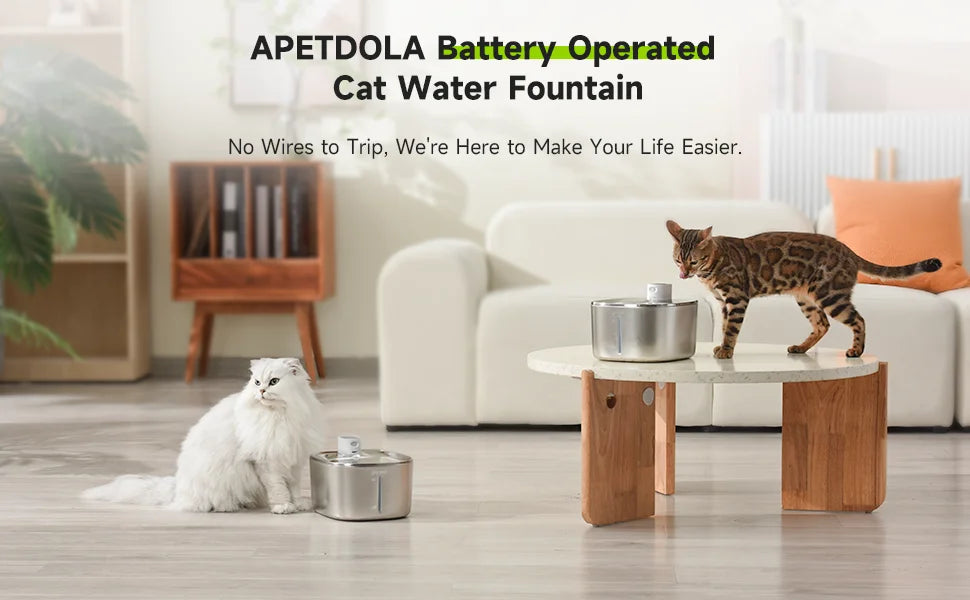 🐾 APETDOLA 4L Wireless Cat Water Fountain – Auto Sensor Pet Drinking Dispenser