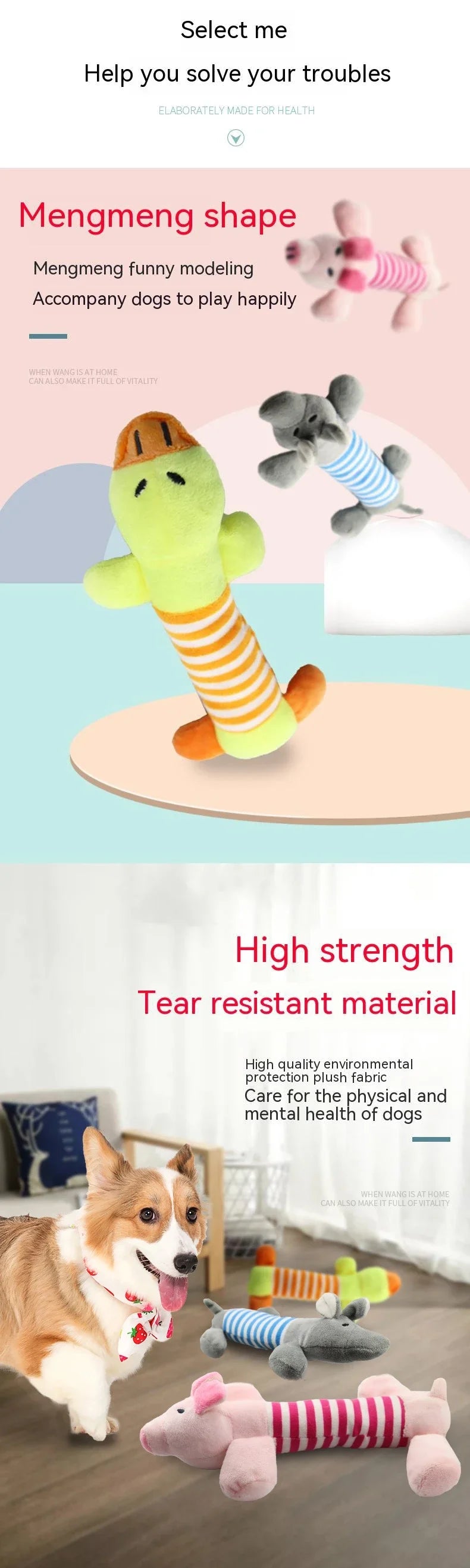 Duck Plush Dog Toy – No Stuffing, Soft Squeaker Fun 🦆🐾