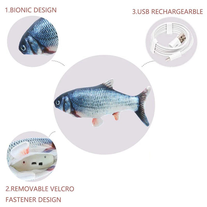USB Floppy Fish Toy – Electric Chew Toy for Cats & Dogs