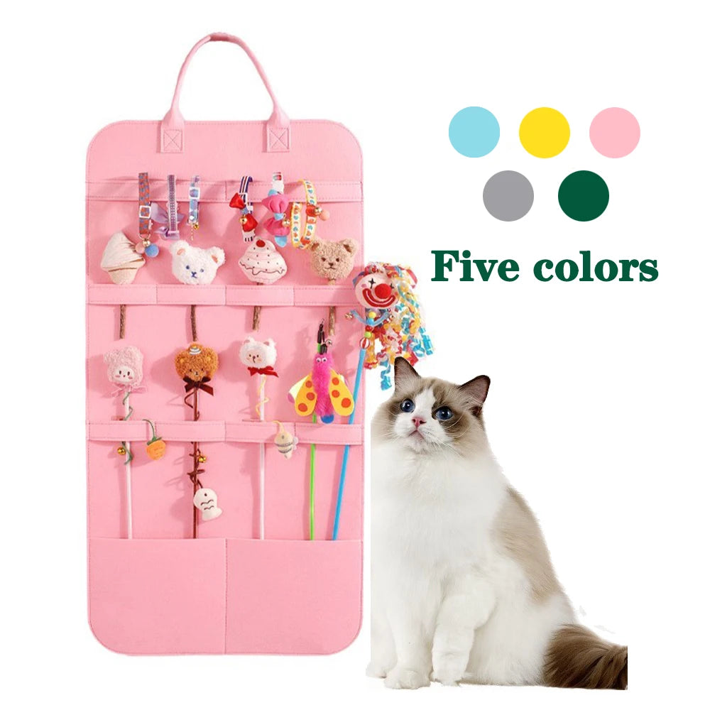🐾 Pet Storage Bag – Cat & Dog Toy Organizer for Catnip, Sticks, Combs & More