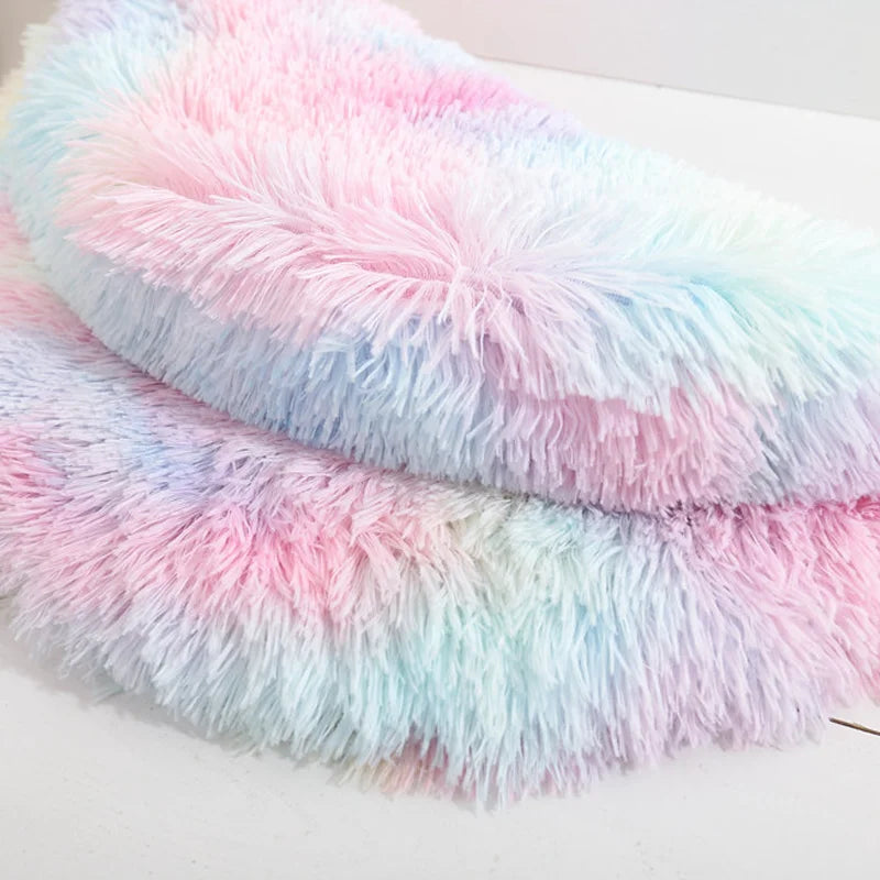 Soft Plush Round Cat Bed Mat – Cozy Fleece Sleeping Cushion for Cats & Small Dogs