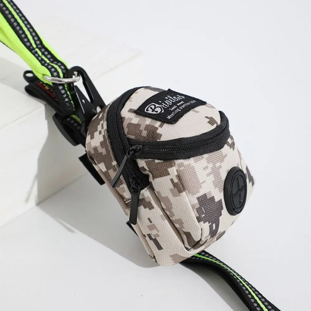 Portable Dog Training Treat Pouch – Outdoor Dog Snack Bag with Waist Strap & Poop Bag Holder