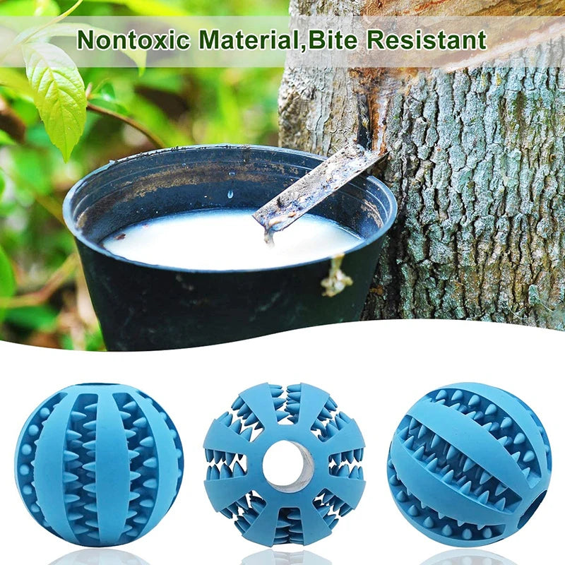 Rubber Dog Ball Toy – Interactive Chew & Treat Dispenser 🐾⚽