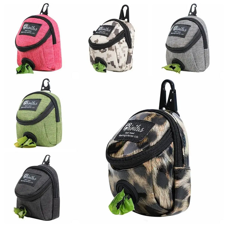 Portable Dog Training Treat Pouch – Outdoor Dog Snack Bag with Waist Strap & Poop Bag Holder