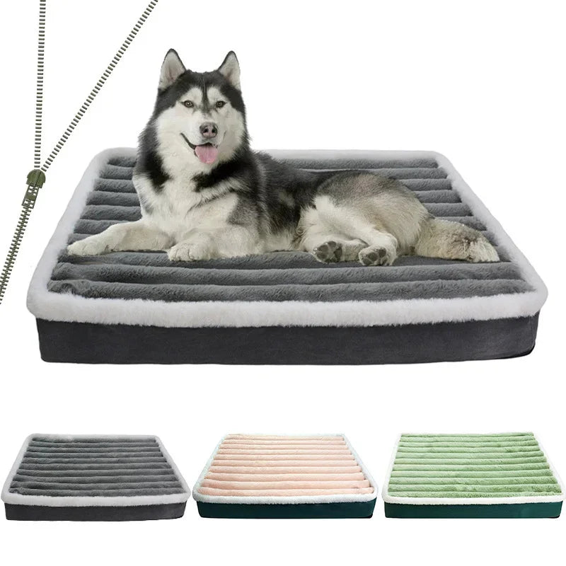 Orthopedic Plush Dog Bed with Non-Slip Bottom & Removable Washable Cover – All Sizes