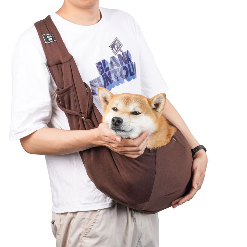 Pet Travel Shoulder Bag – Hands-Free Sling Carrier for Dogs & Puppies