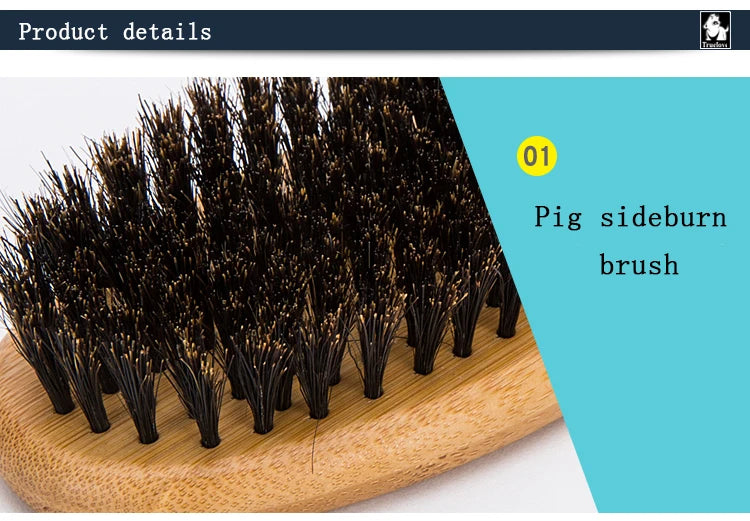Truelove Pig Hair Pet Brush TLK21131 – Bamboo Wood Grooming Comb for Dogs & Cats