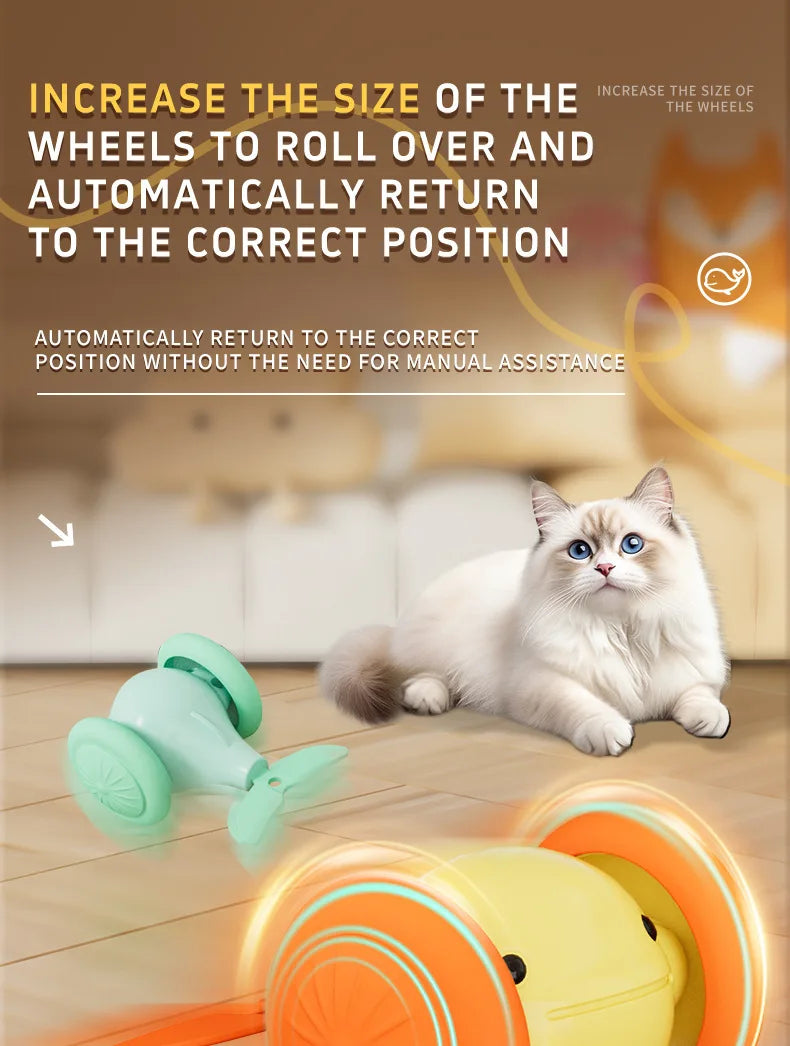 Interactive Electric Whale Cat Toy – Automatic Teaser Car with Obstacle Avoidance for Kittens