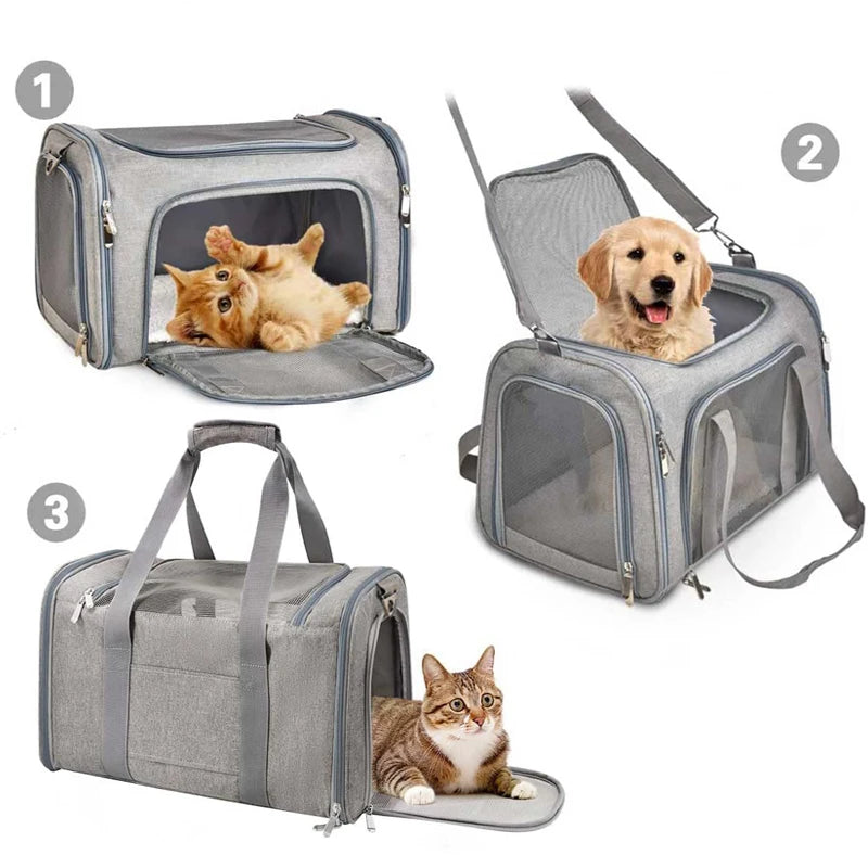 Portable Soft-Sided Pet Carrier Bag – Airline Approved Dog & Cat Travel Backpack for Outgoing Trips