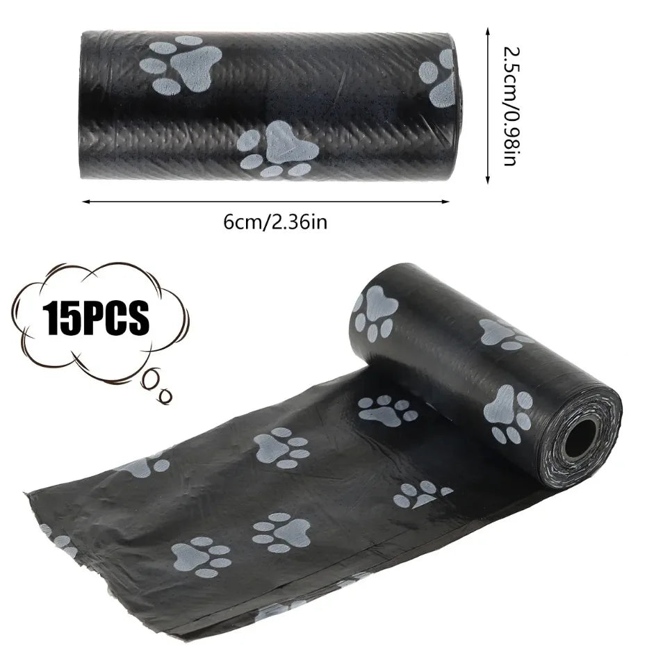 10/30 Roll Dog Poop Bags – Leak-Proof Pet Waste Bags for Outdoor Cleaning, 15 Bags per Roll Refill Garbage Bag Set