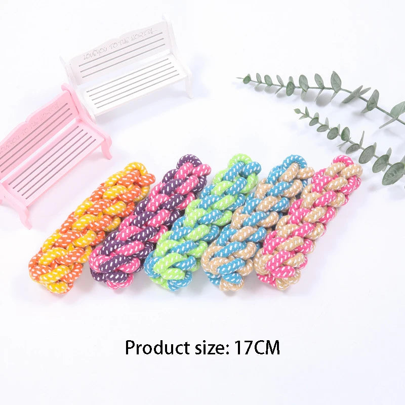 Mini Cotton Rope Dog Ball – Interactive Chew & Toothbrush Toy for Puppies