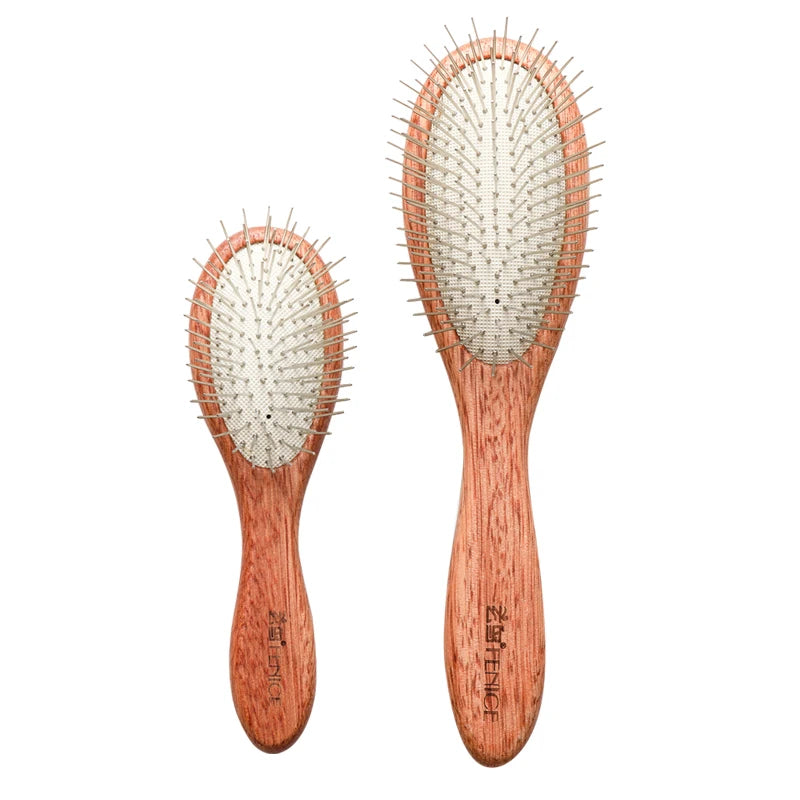 Fenice Wooden Handle Pet Comb – Professional Dog & Cat Grooming Hair Remover Brush