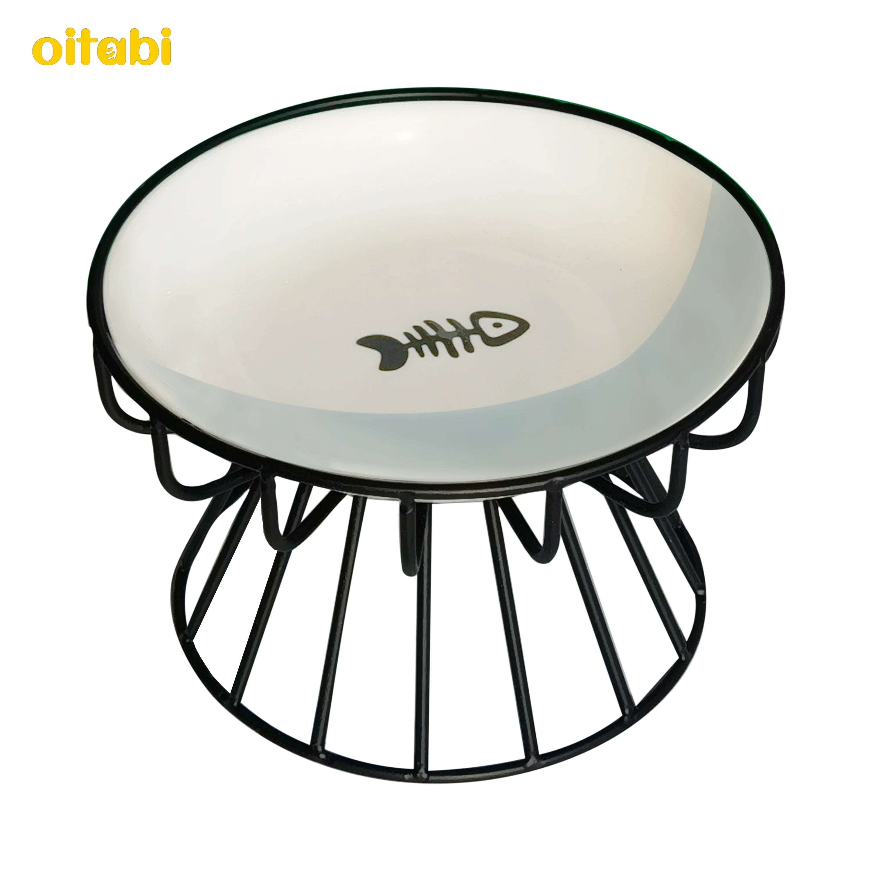 🐾 Oitabi Elevated Cat Bowls – Raised Ceramic Food Dishes with Metal Stand
