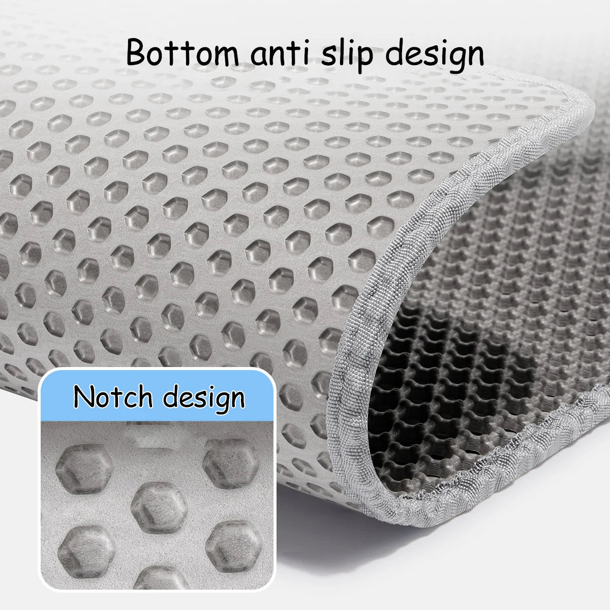 60x90cm Waterproof Double Layer Cat Litter Mat – Washable, Non-Slip Pet Toilet Mat for Litter Box Cleaning