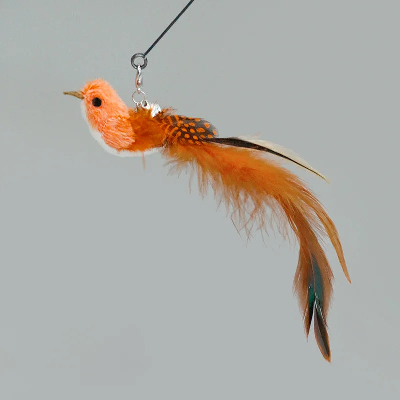 Hands-Free Bird & Feather Cat Wand – Suction Cup Interactive Toy with Bell