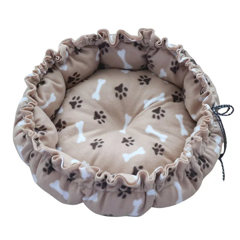 Drawstring Dual-Use Pet Bed – Adjustable Soft Nest Cushion for Cats & Small Dogs