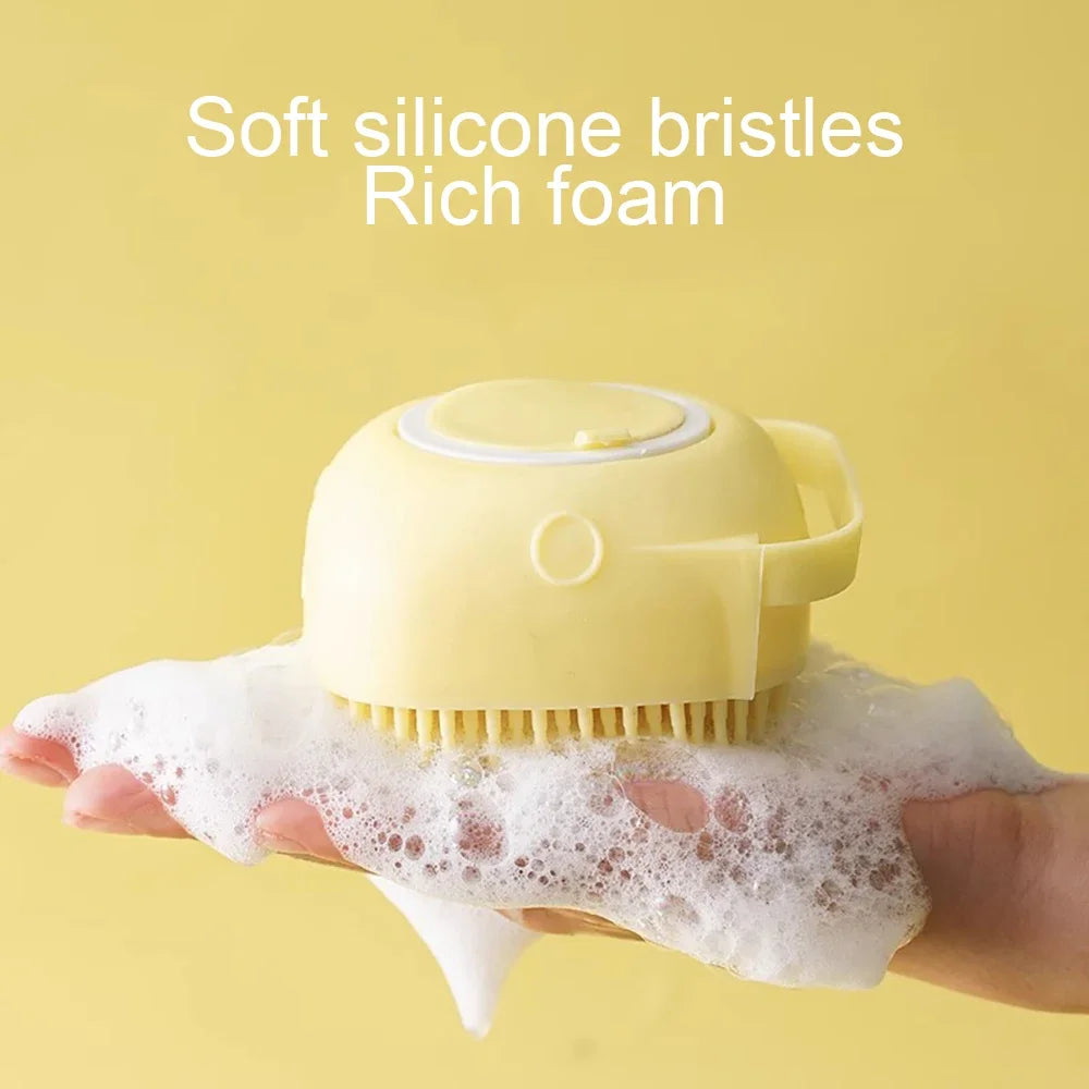 Soft Silicone Pet Bath Massage Brush – Multifunctional Grooming Tool for Dogs & Cats