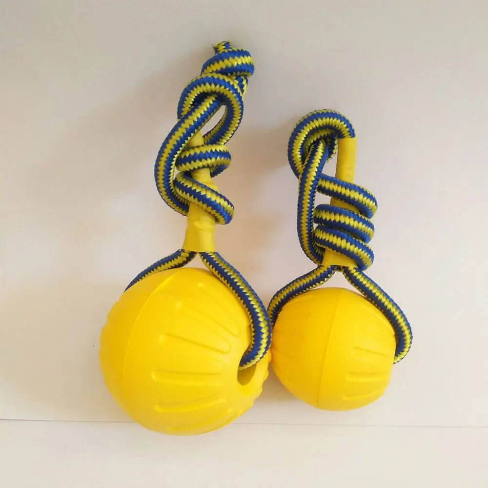 7cm/9cm Yellow Indestructible Rubber Ball Dog Toy