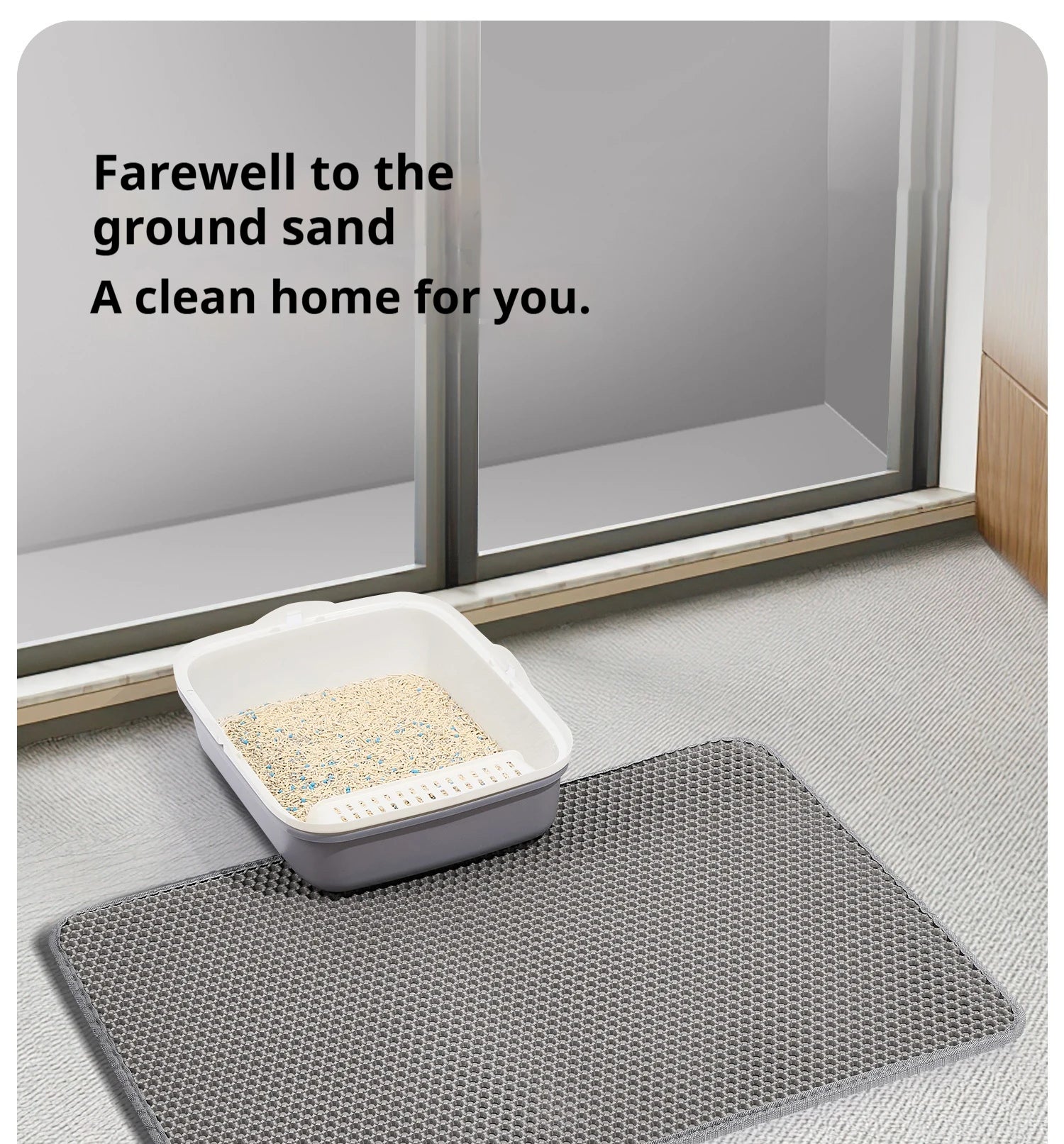 60x90cm Waterproof Double Layer Cat Litter Mat – Washable, Non-Slip Pet Toilet Mat for Litter Box Cleaning