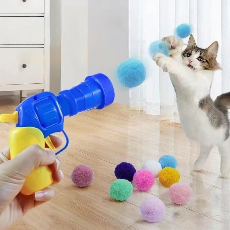 🎯 Cat Plush Ball Shooting Gun – Mini Silent Launcher Toy for Interactive Play & Stress Relief
