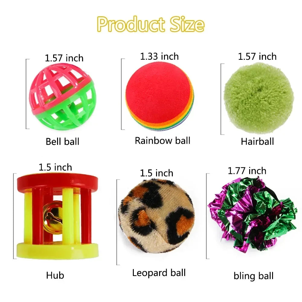 Kitten Toys Variety Pack – Cat Sticks, Mice & Balls