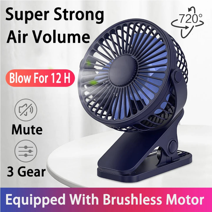 🌀 Xiaomi USB Handheld Clip Fan – Portable Rechargeable Mini Fan for Students & Travel
