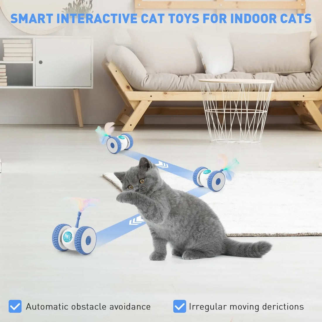 Smart Sensing Feather Cat Toy – USB Rechargeable